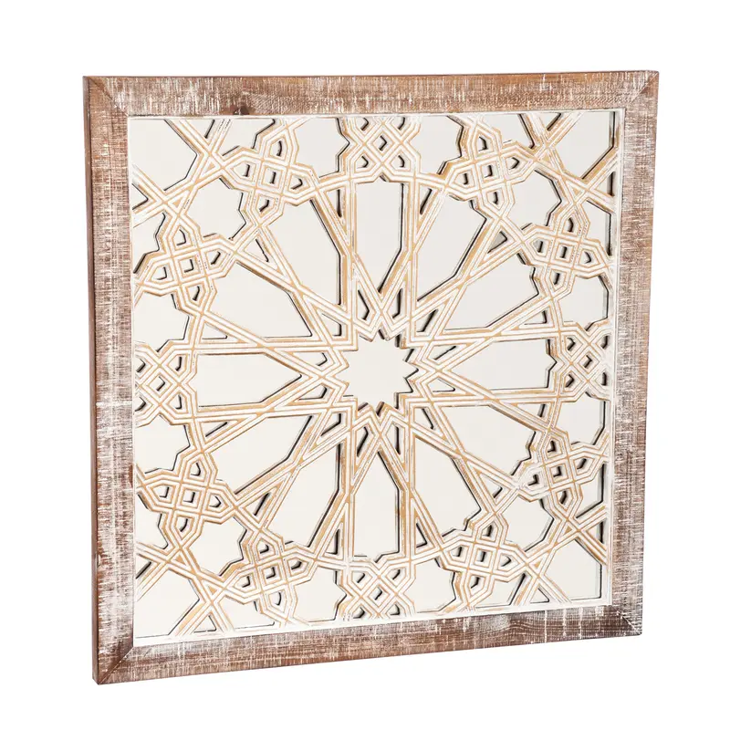 Wood and Mirror Wall Decor,6w465