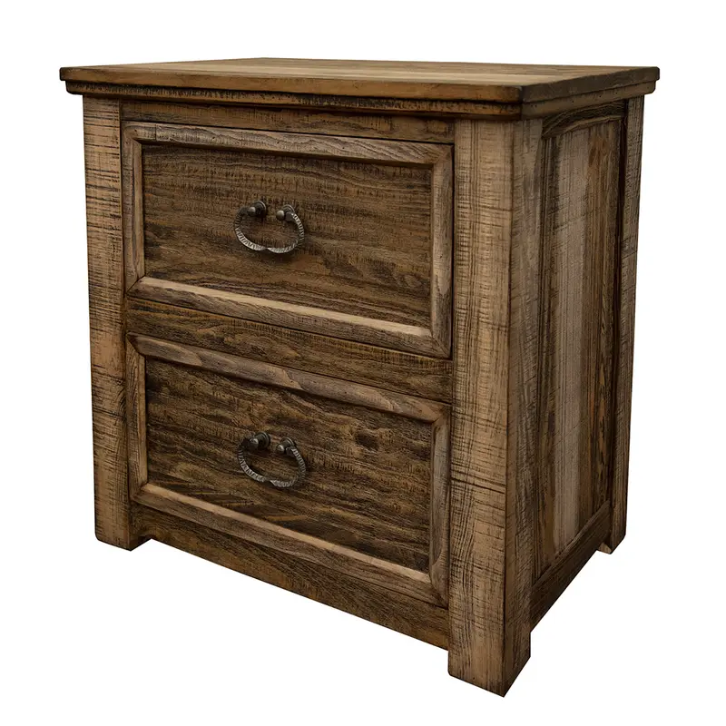 Wood Brown Two Drawer Nightstand By Homeroots