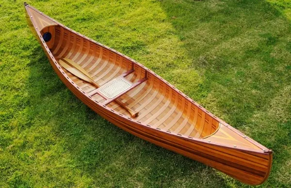 Wooden Canoe With Ribs Curved Bow By Homeroots