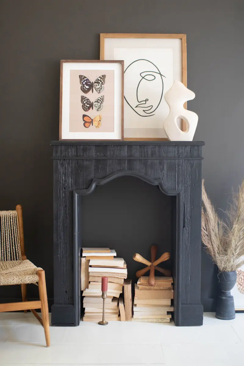 Wooden Mantle - Black By Kalalou