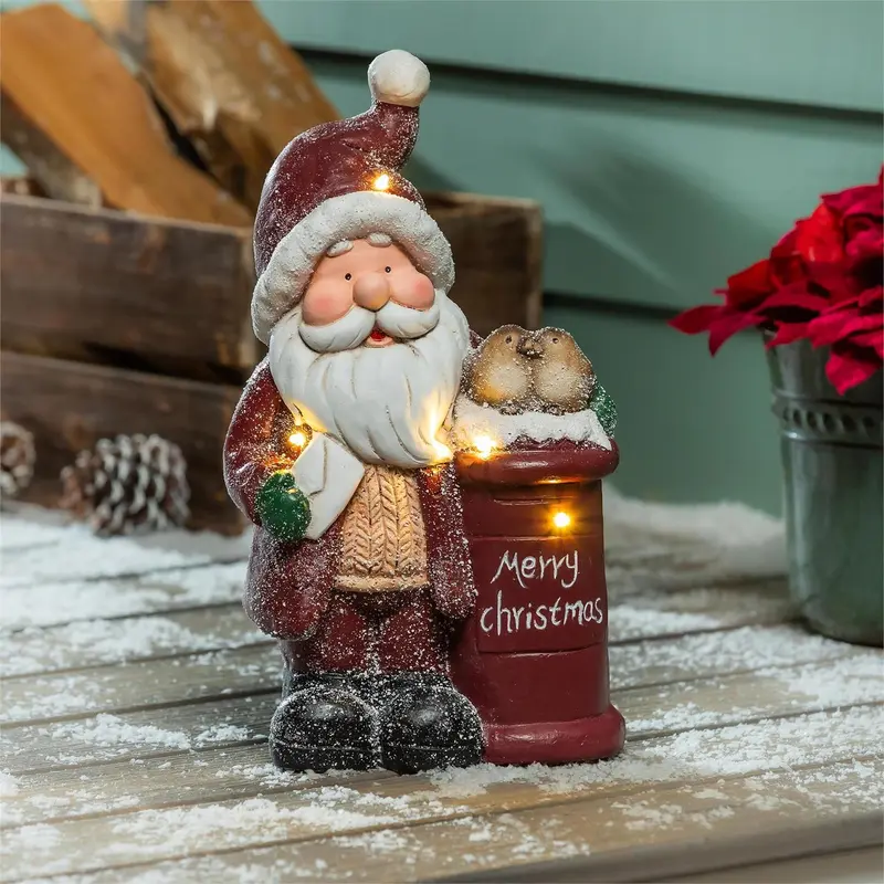 Woodland Storybook Garden Statue, MGO LED Statue, Letters to Santa, 17"H