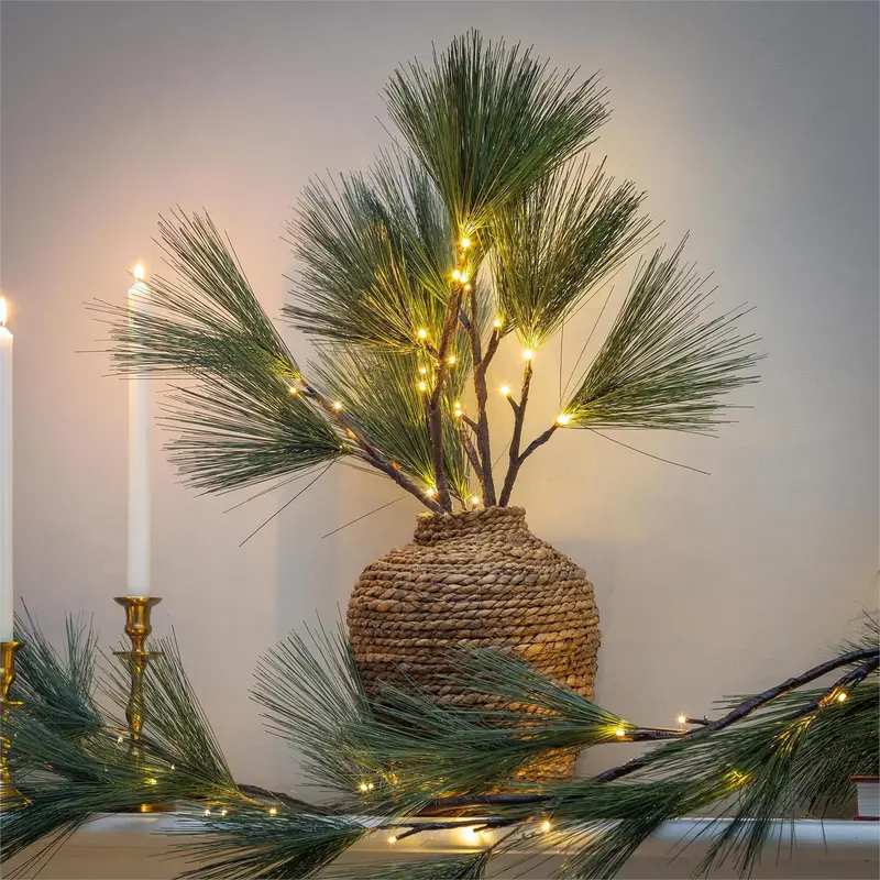 Woodland Storybook Stem Pine LED Artificial Branch, 30"H