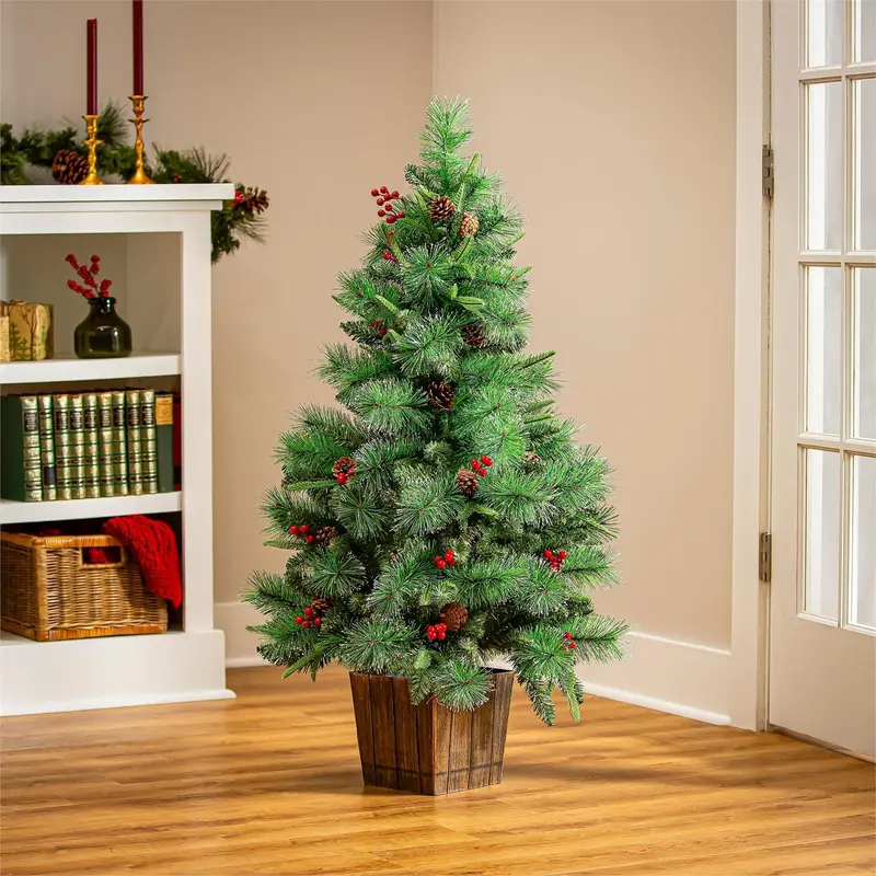 Woodland Storybook Tree Artificial Pine Cone and Berry, 48"H