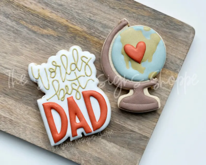 Worlds Best Dad & Globe Cookie Cutter Set - Set of 2 - Cookie Cutters