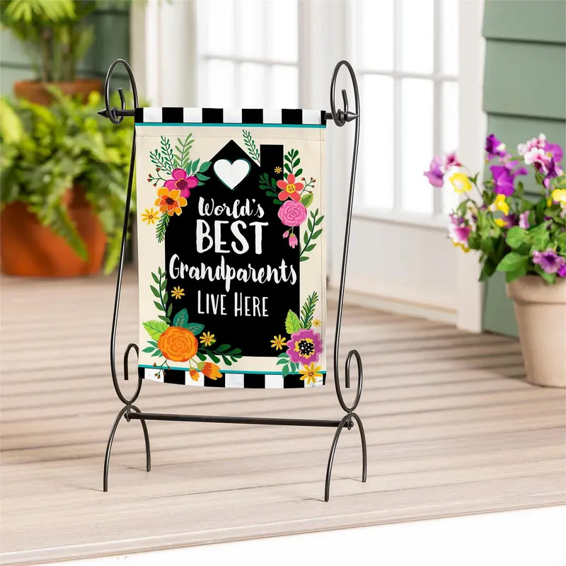 Worlds Best Grandparents Applique Garden Flag