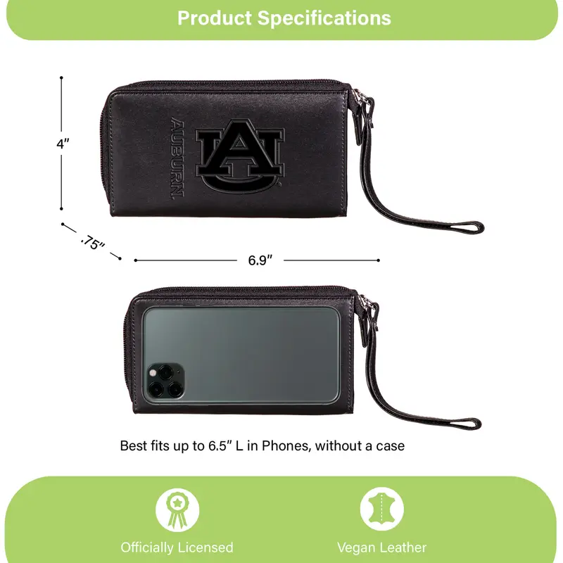 Wristlet Wallet, Black, Auburn University