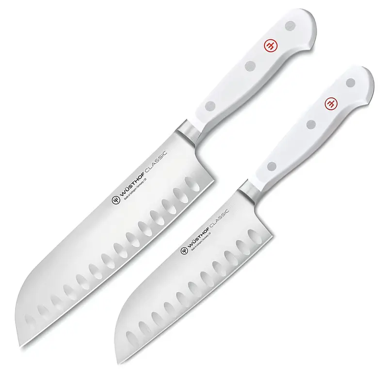 Wusthof Classic 2-Piece Santoku Set - White