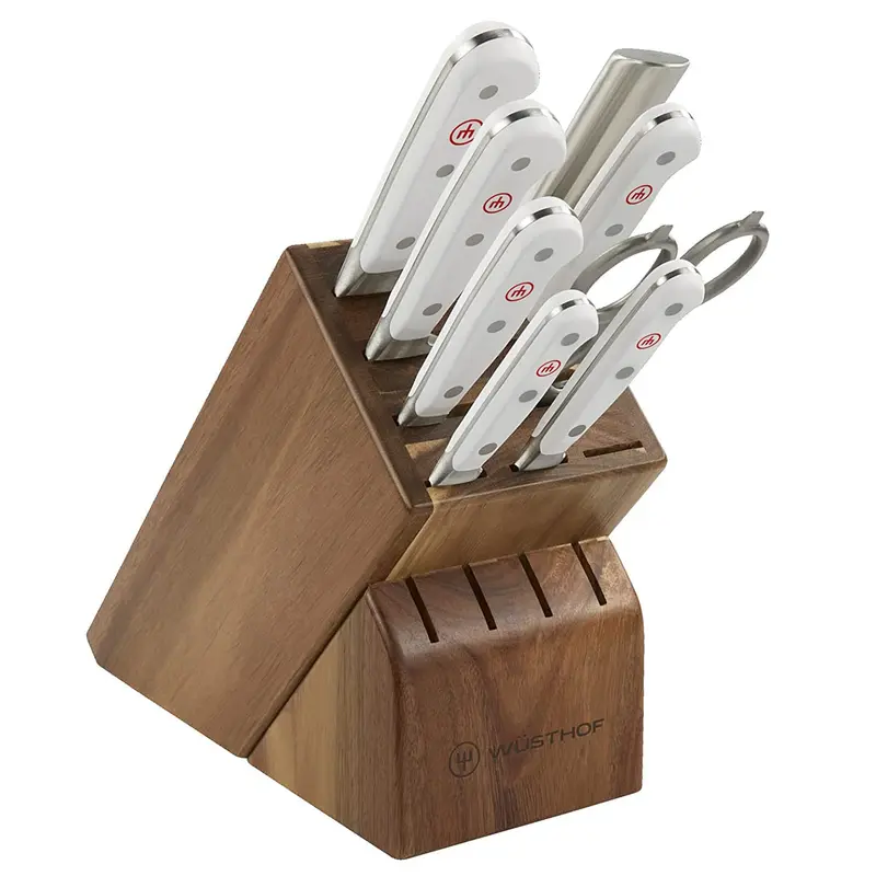 Wusthof Classic 9-Piece Knife Block Set - White