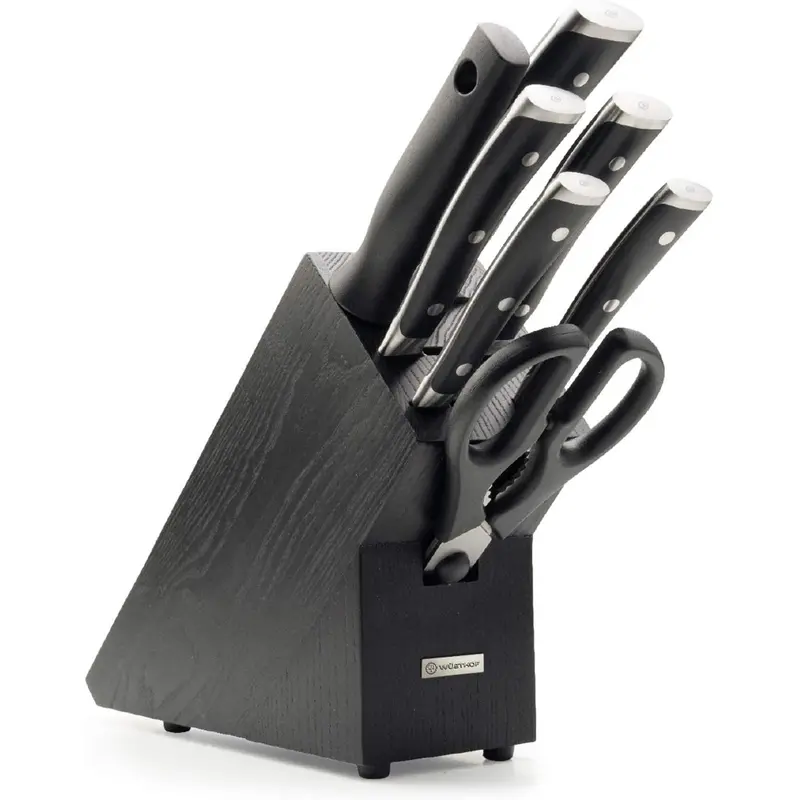 Wusthof Classic Ikon Eight Piece Block Set, Black