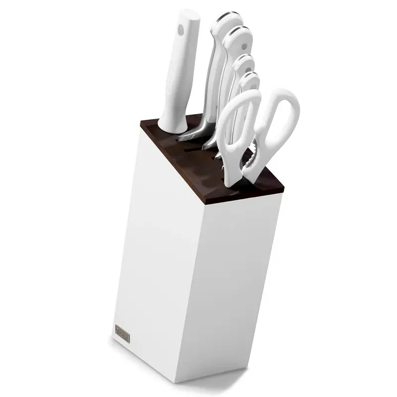 Wusthof Classic White Seven Piece Block Set Black Beech Inlay