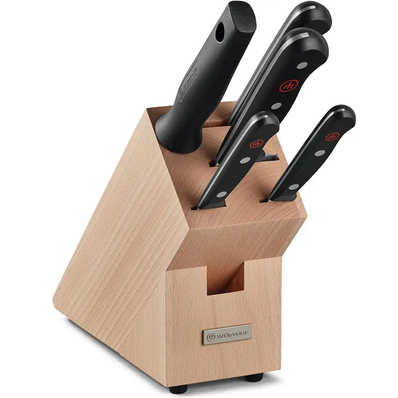 Wusthof Gourmet 6Pc Knife Block Set, Beech
