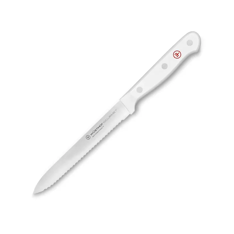 WUSTHOF GOURMET WHITE 5" UTILITY KNIFE, SERRATED