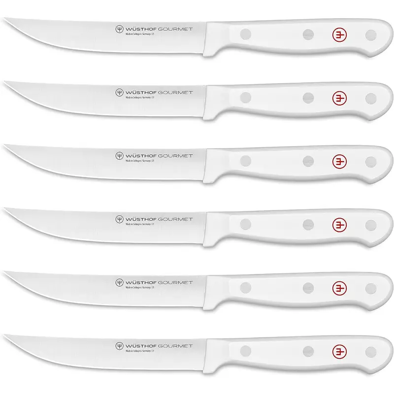WUSTHOF GOURMET WHITE SIX PIECE STEAK KNIFE SET