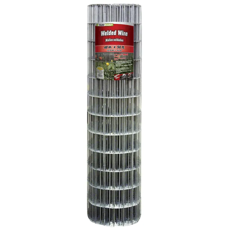 YardGard 48 in. H X 50 ft. L Galvanized Steel Welded Wire Fence 2 in.