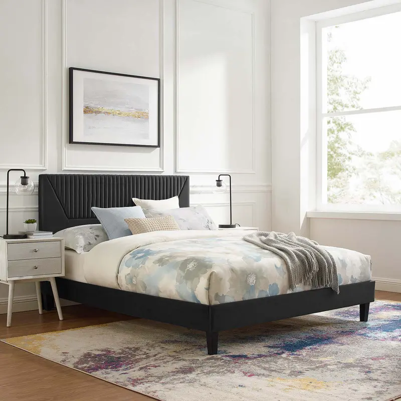 Yasmine Channel Tufted Performance Velvet Twin Platform Bed By Modway - MOD-6988