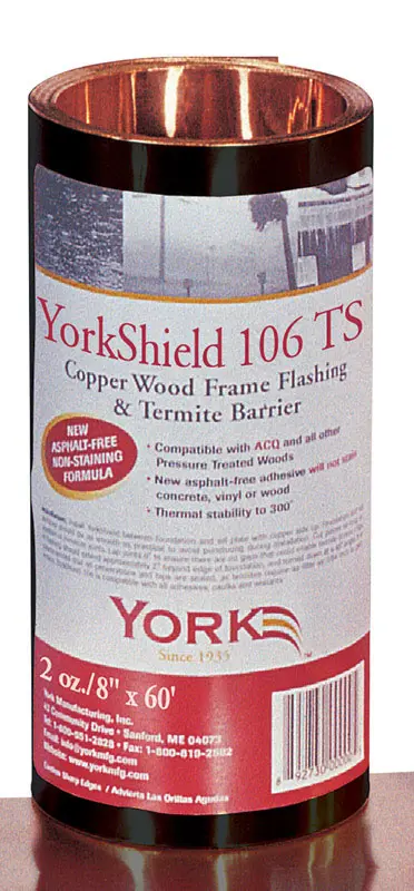York Chemically Treated Copper Wood Frame Flashing and Termite Barrier 720 L x 8 W in. - Open Box