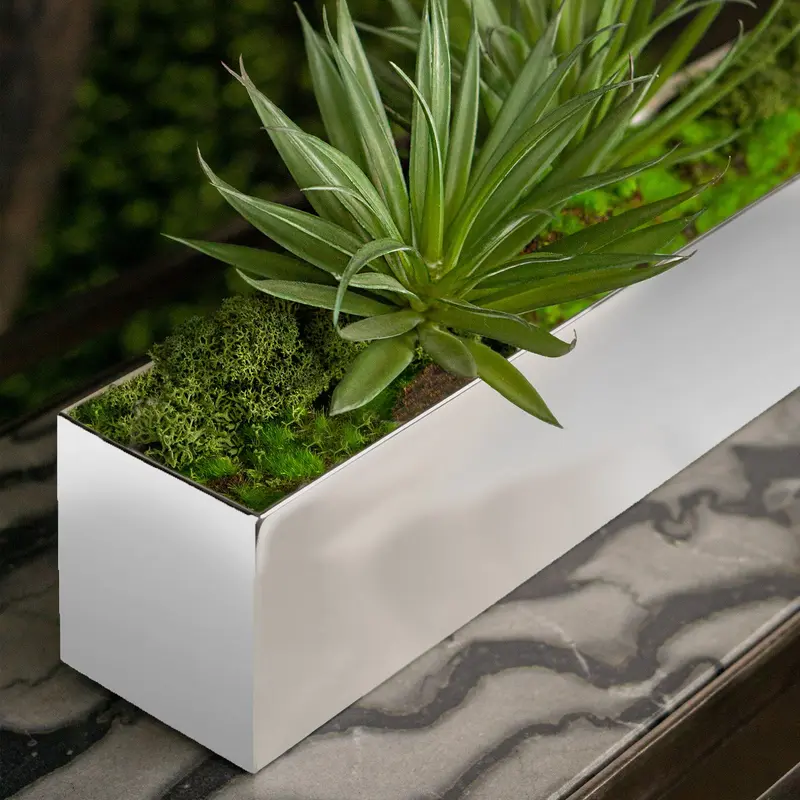 Yucca Mini 2 in Stainless Table Planter By Gold Leaf