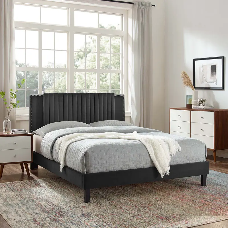 Zahra Channel Tufted Performance Velvet Full Platform Bed By Modway - MOD-6998