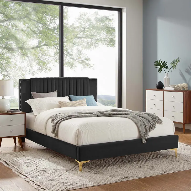 Zahra Channel Tufted Performance Velvet Full Platform Bed By Modway - MOD-7002