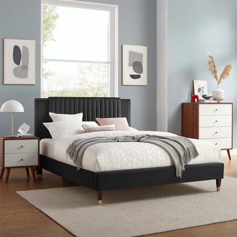 Zahra Channel Tufted Performance Velvet Twin Platform Bed By Modway - MOD-6982