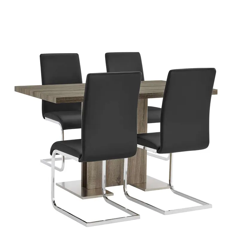 Zenith and Amanda 5 Piece Black Rectangular Dining set By Armen Living