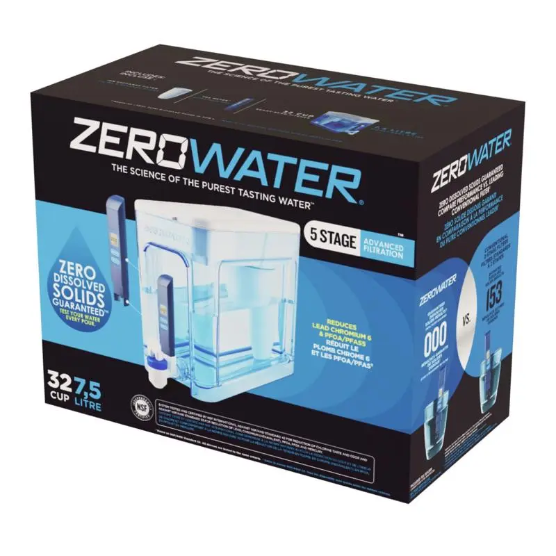 ZeroWater Ready-Read 32 cups Blue/White Water Filtration Dispenser - Open Box