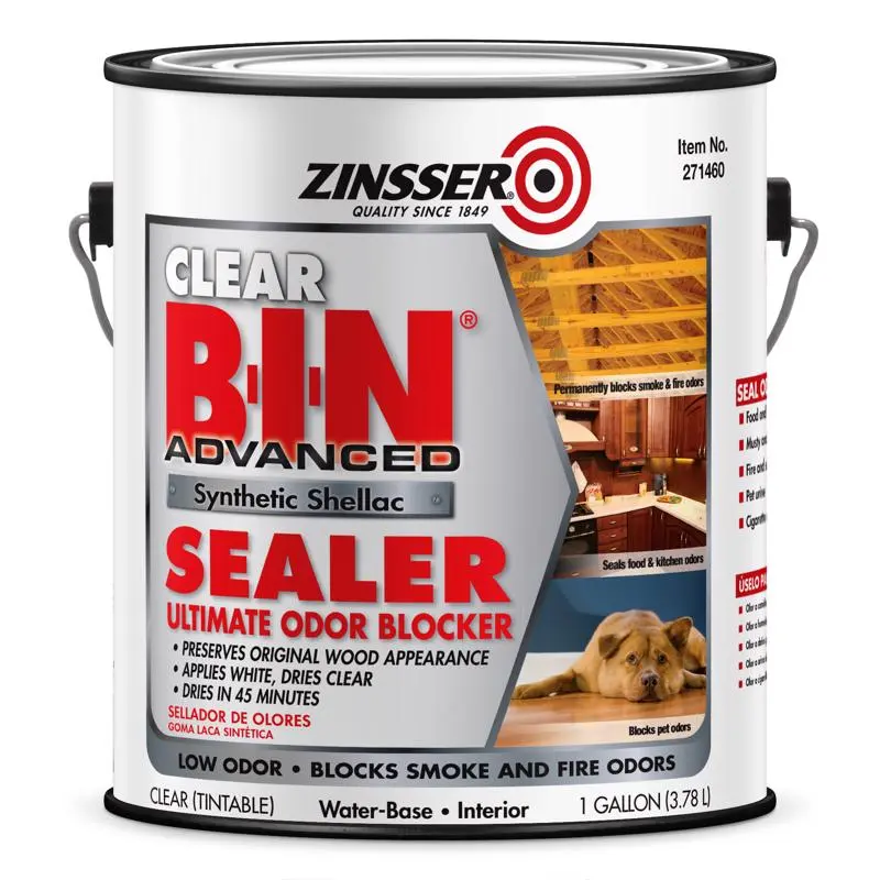 Zinsser BIN Advanced Clear Shellac-Based Odor Blocking Sealer 1 gal (Pack of 2). - Open Box