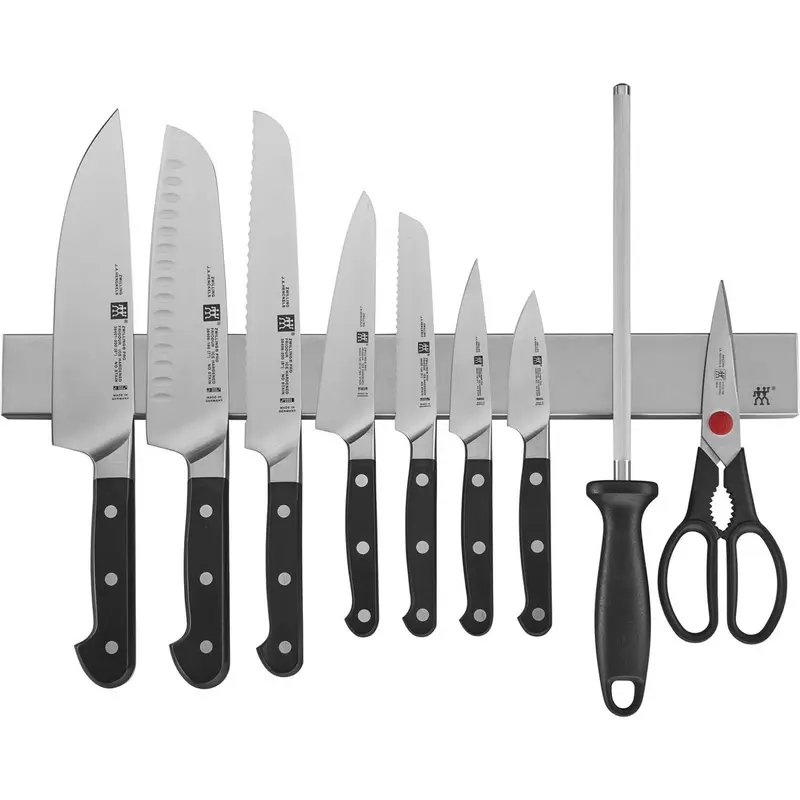 Zwilling J.A. Henckels Pro 10-Piece Knife Set With 17.5" Stainless Magnetic Knife