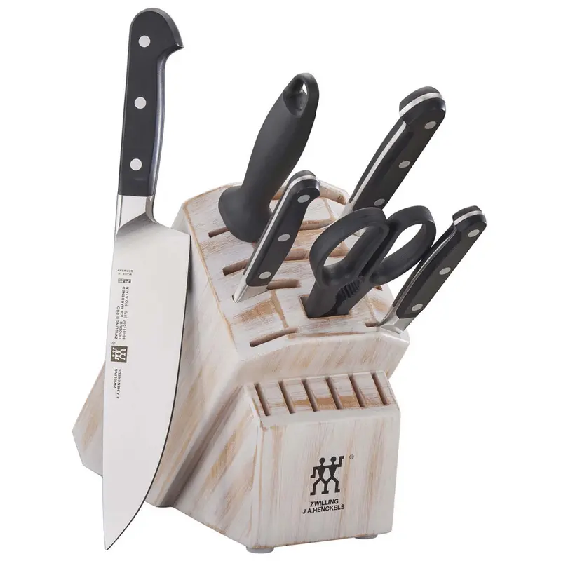 Zwilling J.A. Henckels Pro 7-Piece Knife Block Set - Rustic White